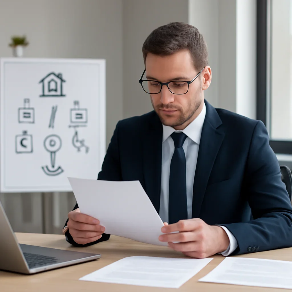 Broker reviewing mortgage steps for best mortgage for self-employed