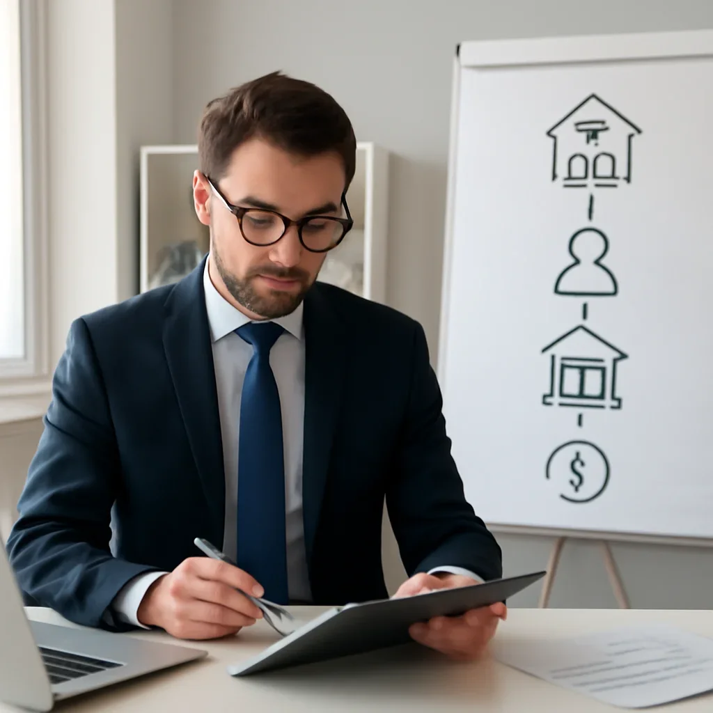 Broker reviewing mortgage steps for how much down payment do you need in quebec?