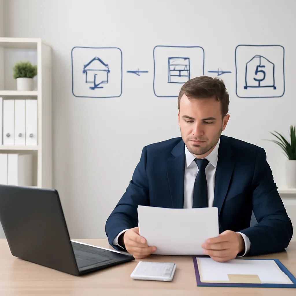 Broker reviewing mortgage steps for should you break your mortgage early to get a better rate?