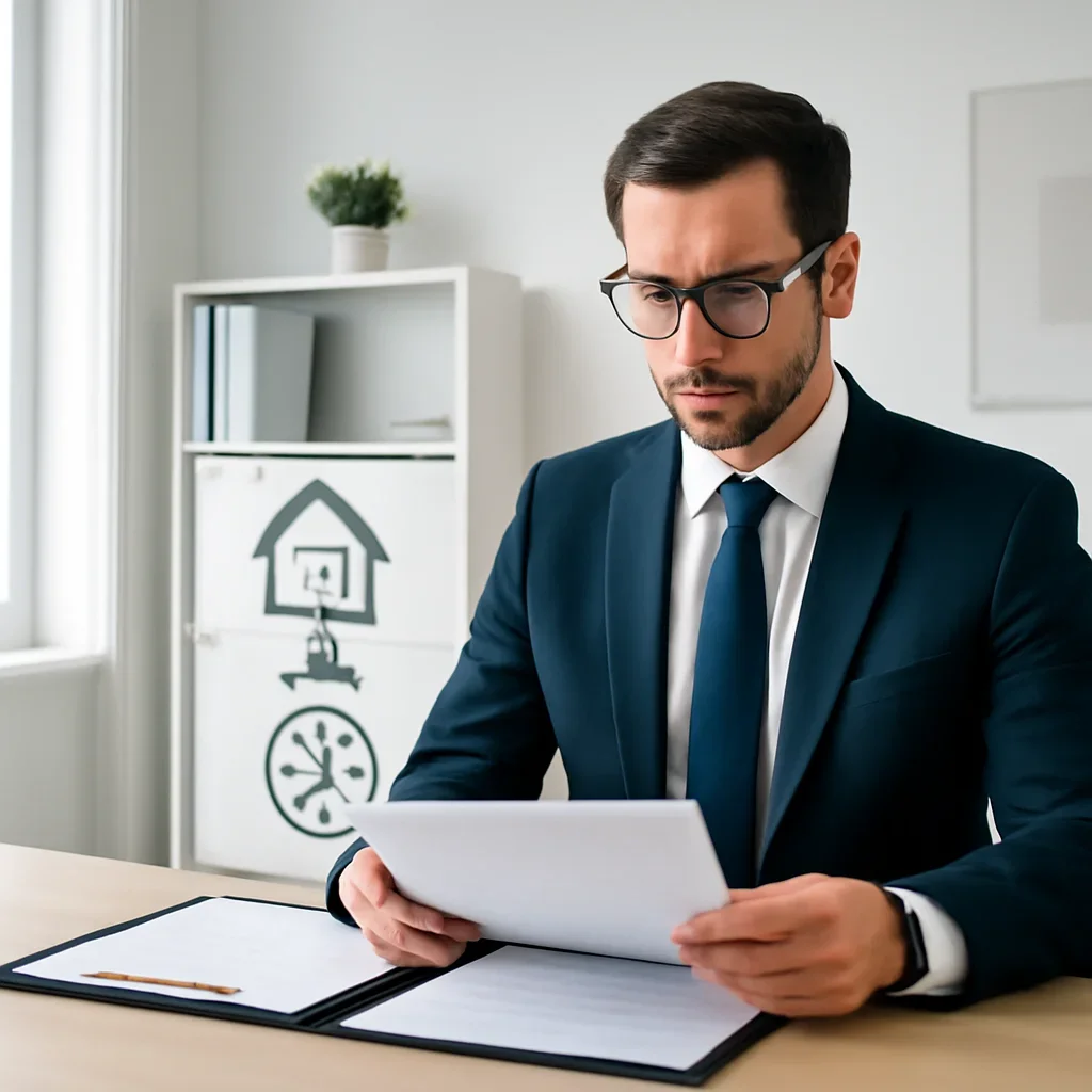 Broker reviewing mortgage steps for home