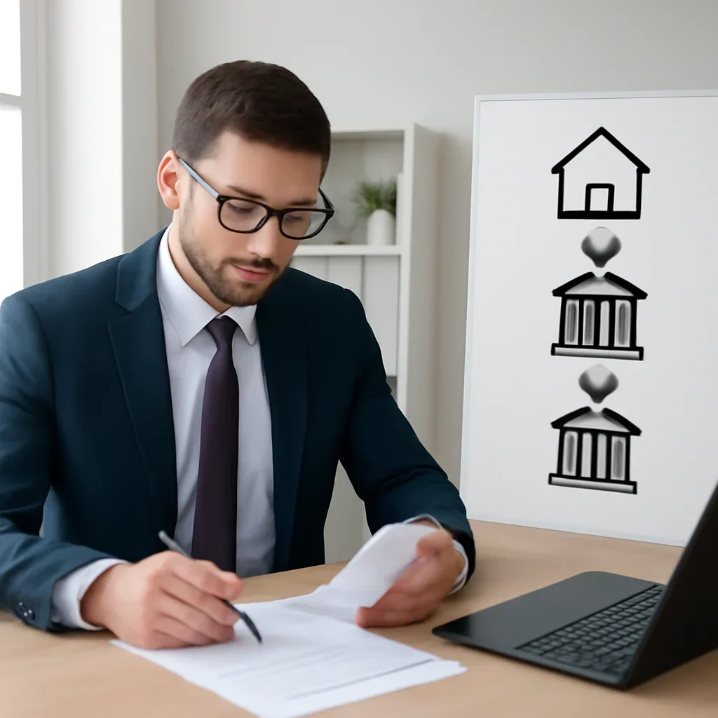 Broker reviewing mortgage steps for laval mortgage broker