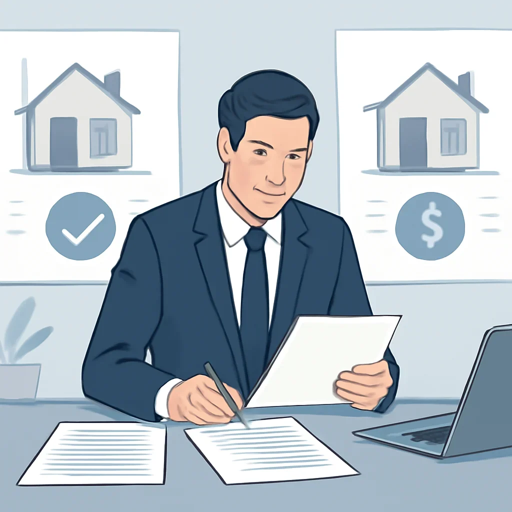Broker reviewing mortgage steps for prequalification vs pre-approval