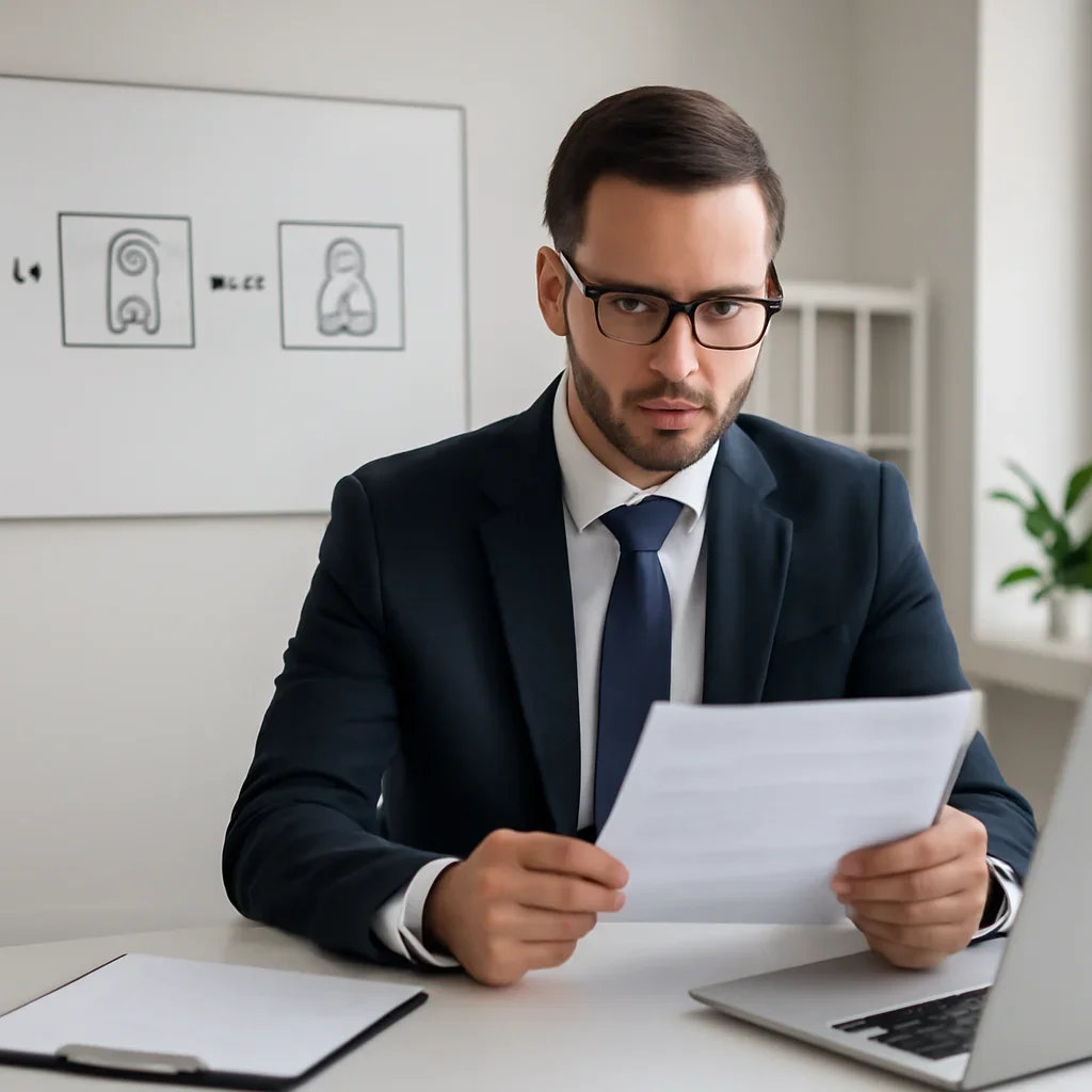 Broker reviewing mortgage steps for rental property mortgage